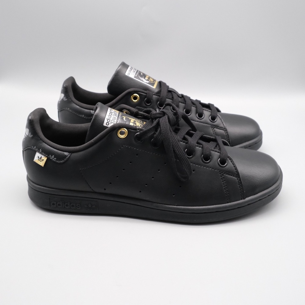 Adidas Stan Smith Sneakers Women Size 9 Black Gold FX5646 Primegreen - Picture 11 of 12